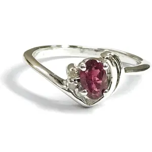 WINE PINK TOURMALINE Silver Ring ,Pink Gemstone, Multi Tourmaline Gemstone ,Natural Diamond ,Birthday Gift ,Women Ring ,Promise Ring for Her