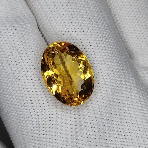 100% Natural Brandy Color Citrine, Oval Shape, Loose Gemstone, 14.75 Carat 17x12x10 MM, Unheated And Untreated for Citrine Ring and Jewelry