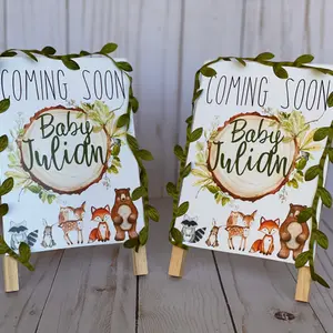 Forest Animals Handmade Baby Shower Signs, Table Decorations, Woodland Baby Announcement, Welcome Baby Sign, Forest Theme Party