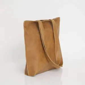 Big Tote soft leather shoulder bag, caramel