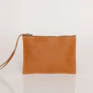 Caramel Leather Clutch