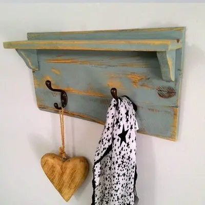 Wall Shelf Rack, Repurposed wood, OOAK