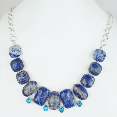 Grey blue Beaded Necklaces