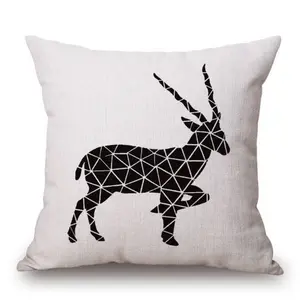 Gazelle deer head print Decorative pillow