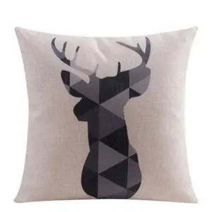 Gazelle deer head geo print, Decorative pillow