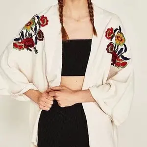 Off white boho top, cardigan, long wide sleeve