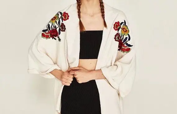 Off white boho top, cardigan, long wide sleeve Off white boho top, cardigan, long wide sleeve