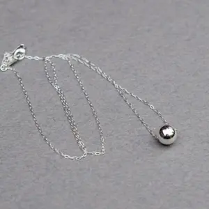 Single Bead Sterling Silver Necklace