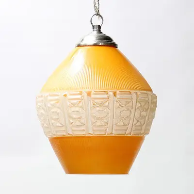 Orange Art Deco style lamp shade